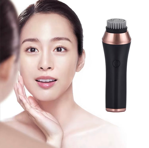 Black facial cleansing brush beauty device