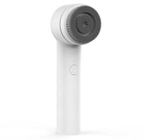 White facial cleansing massage brush front view