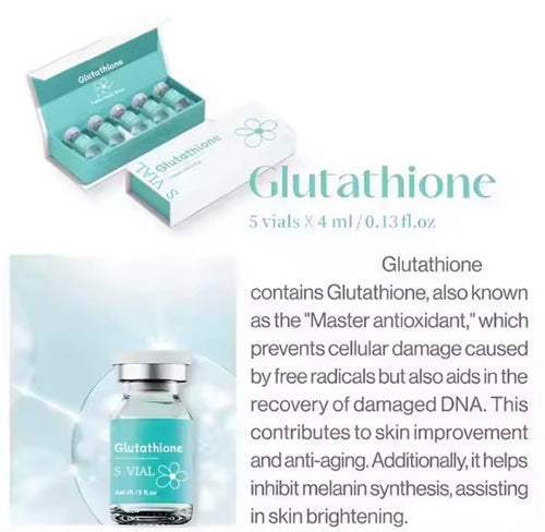 Glutathione skincare ampoule set packaging