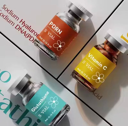 Glutathione, PDRN and vitamin C skincare ampoules