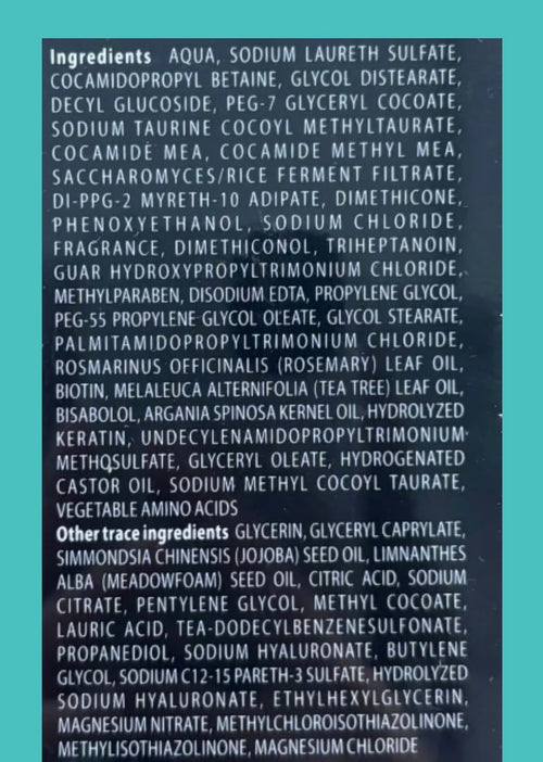 Beautivana Grow Activating Shampoo ingredient list