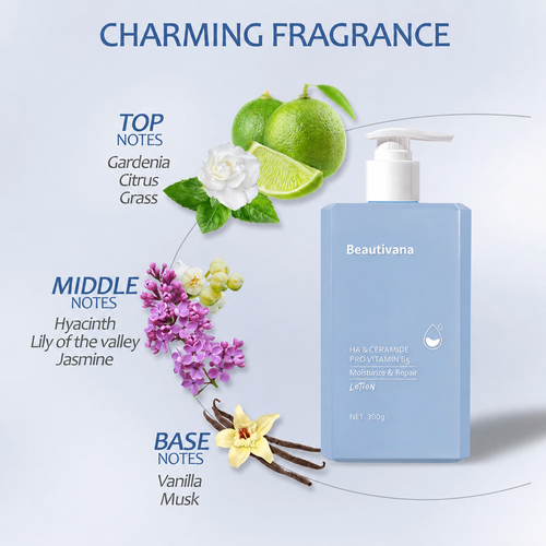 Beautivana moisturizing body lotion with hyaluronic acid and ceramide