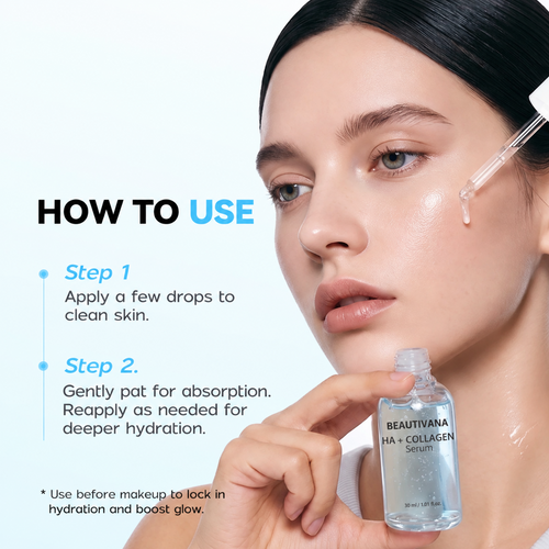 How to apply Beautivana HA and Collagen Hydrating Serum