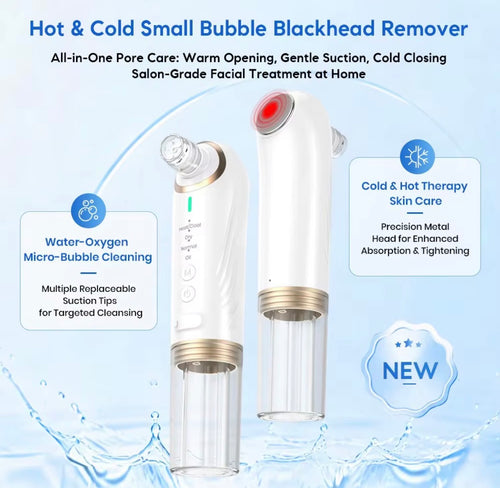 Hot and cold hydro vacuum pore cleansing device features