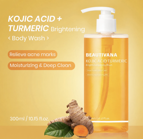 Beautivana Kojic Acid Turmeric Brightening Body Wash 300 ml benefits