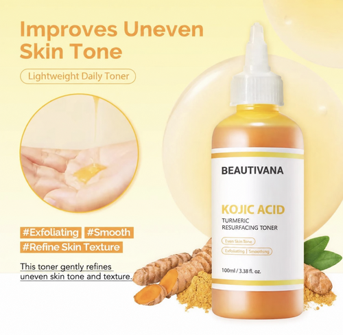 Beautivana Kojic Acid Turmeric Toner benefits for uneven skin tone