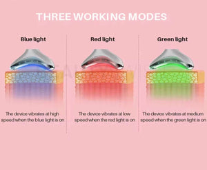 Beautivana neck beauty device with three LED light modes
