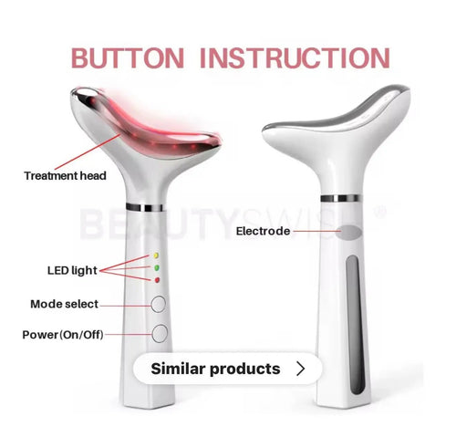 Beautivana neck massage device with LED light modes