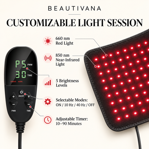 Beautivana flexible light mat controller brightness modes and timer features
