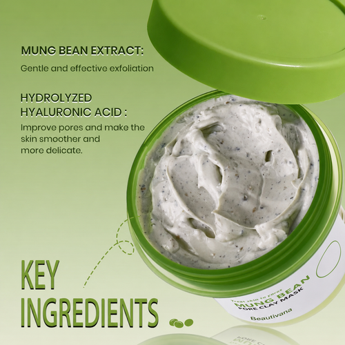 Mung Bean Pore Clay Mask skincare image by Beautivana