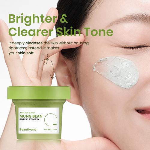 Beautivana 90g Mung Bean Pore Clay Mask packaging