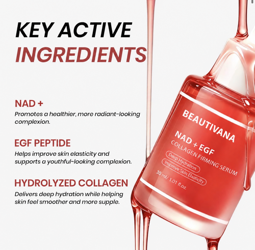 Beautivana NAD EGF and hydrolyzed collagen key ingredients
