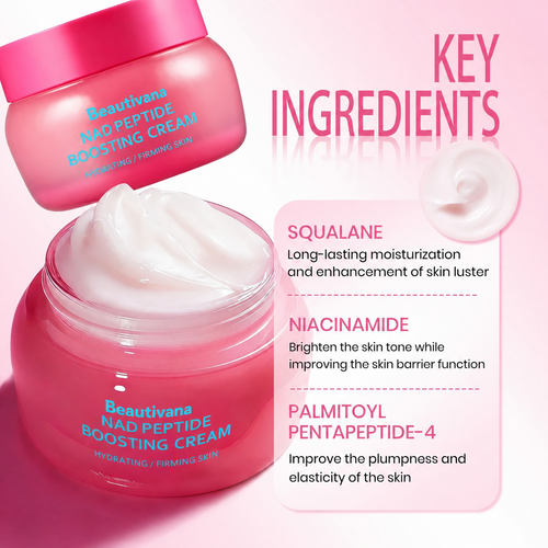 Beautivana NAD Peptide Boosting Cream key ingredients