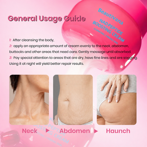 Beautivana NAD Peptide Boosting Cream body usage guide