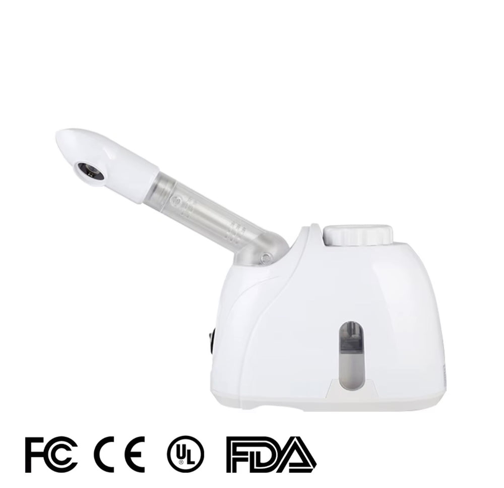 Compact white nano ionic facial steamer