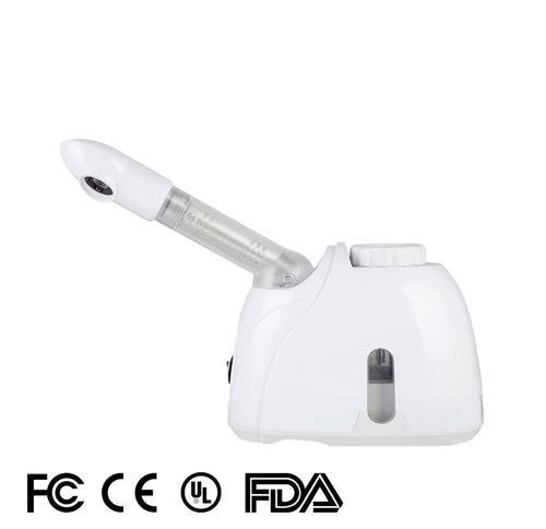 Compact white nano ionic facial steamer