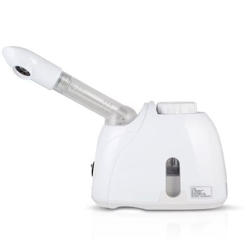 White tabletop nano ionic facial steamer with adjustable nozzle