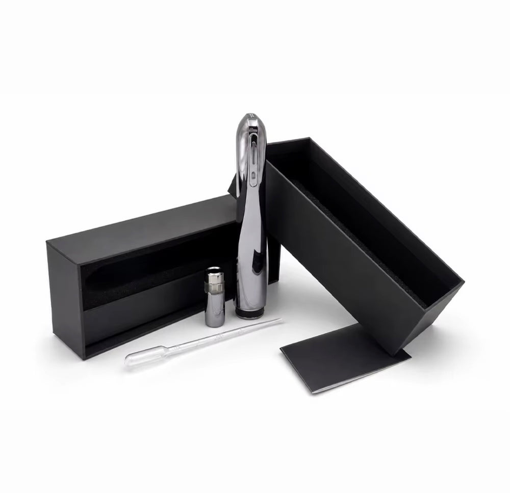 Metallic gray Beautivana nano water light pen with presentation box, cartridge and transfer pipette