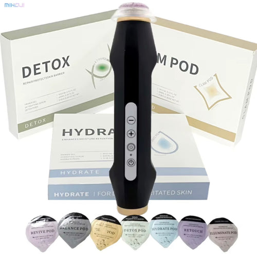 Oxygen bubble pen kit with assorted skincare pods