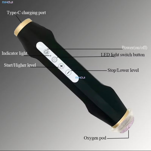 Oxygen bubble pen controls and Type-C charging port