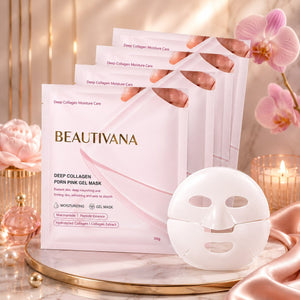 Beautivana PDRN Pink Collagen Gel Mask 4-Pack for Plump Firm Glowing Skin - Beautivana