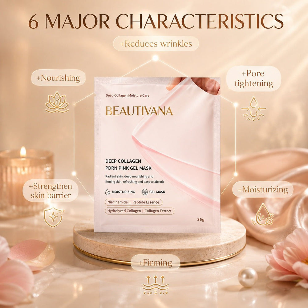 Beautivana PDRN Pink Collagen Gel Mask – 4-Pack - Beautivana