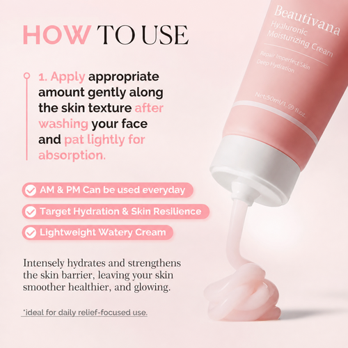Beautivana PDRN Pink Hyaluronic Moisturizing Cream how to use