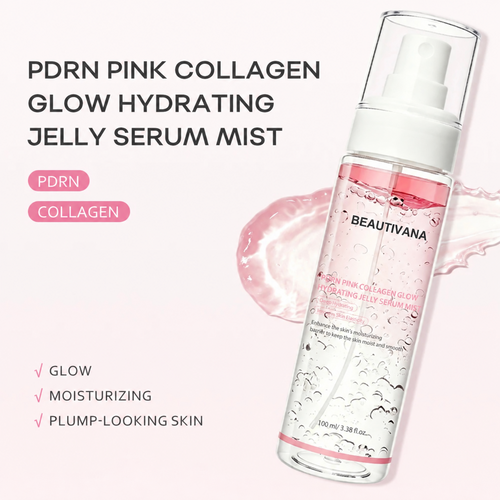Beautivana PDRN Pink Collagen Jelly Serum Mist hydration and glow benefits