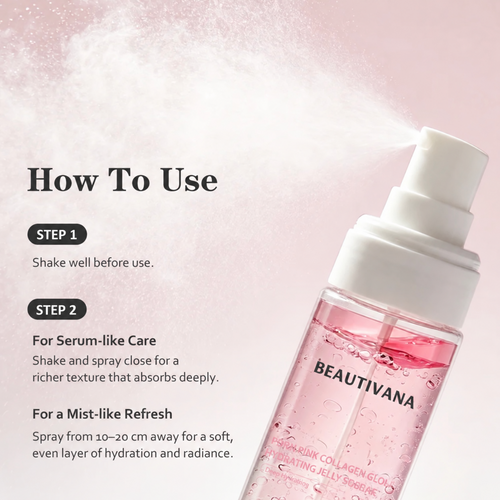 How to use Beautivana PDRN Pink Collagen Jelly Serum Mist