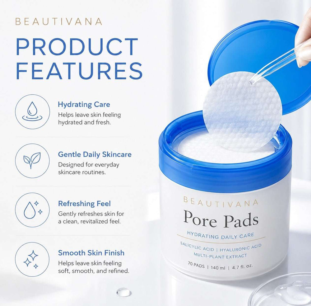 Beautivana Pore Pads – Hydrating Daily Care Toner Pads - Beautivana