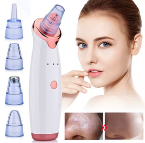 Pore vacuum facial cleansing device and interchangeable tips