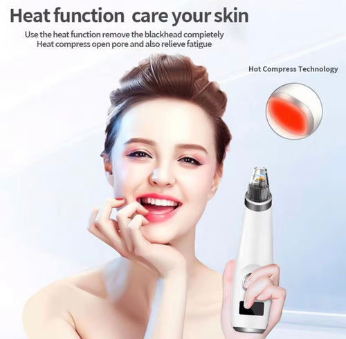 Pore vacuum facial cleansing device with warming function