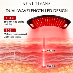 Beautivana dual-wavelength LED panel featuring 660 nm red and 850 nm near-infrared light