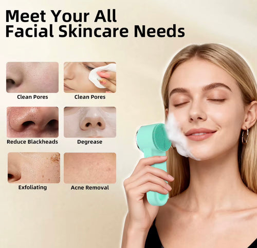 Silicone facial cleansing brush skincare benefits