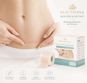 BEAUTIVANA Silicone Skin Tape – Flexible Skin Care Strips for scar care, soft & gentle, hydrating, reduces scar appearance