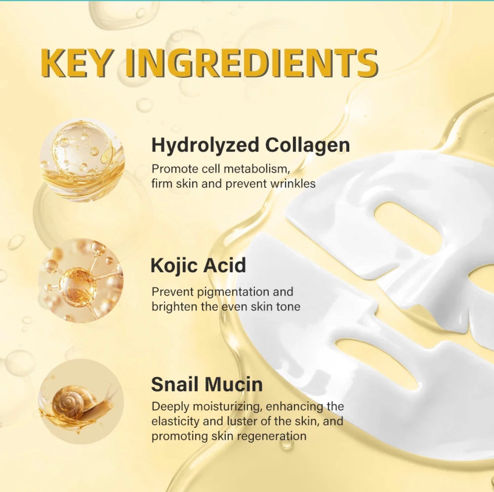 Beautivana hydrogel mask with snail mucin collagen and kojic acid