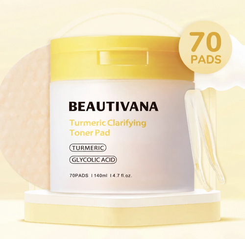 Beautivana Turmeric Clarifying Toner Pads 70 count 140 ml front product image