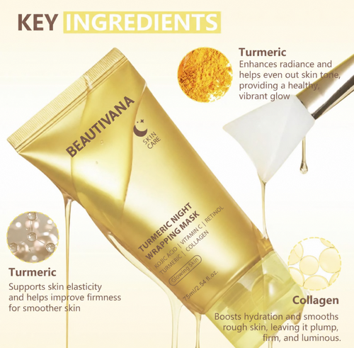 Beautivana Turmeric Night Wrapping Mask key ingredients