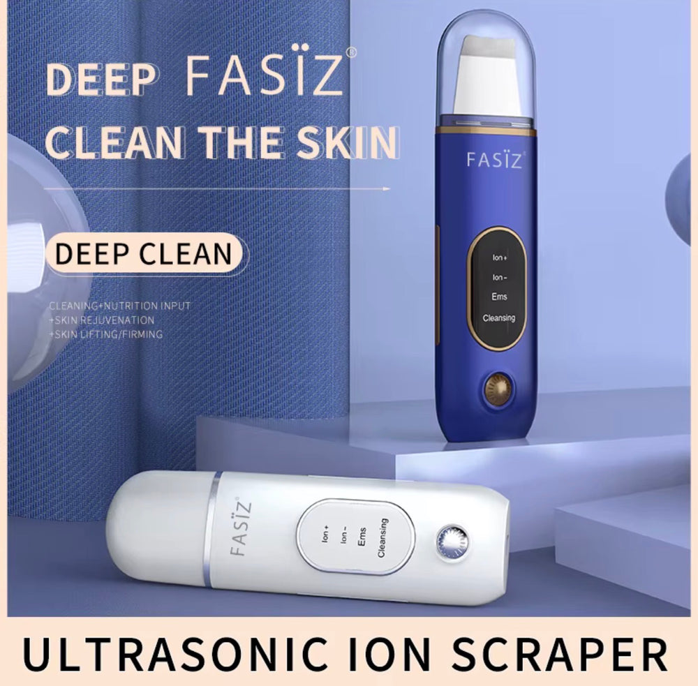Ultrasonic ion skin scrubber deep cleansing beauty device