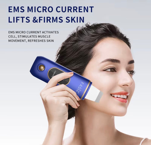 EMS facial care skin scrubber device
