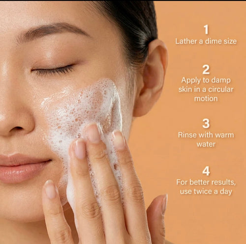 Directions for using Beautivana Vitamin C facial cleanser