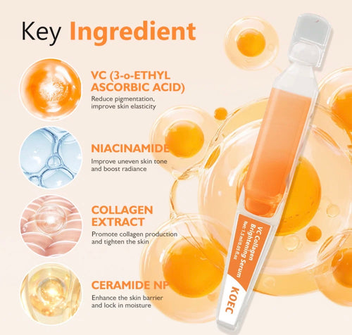 Beautivana serum ampoules with Vitamin C niacinamide collagen and ceramide