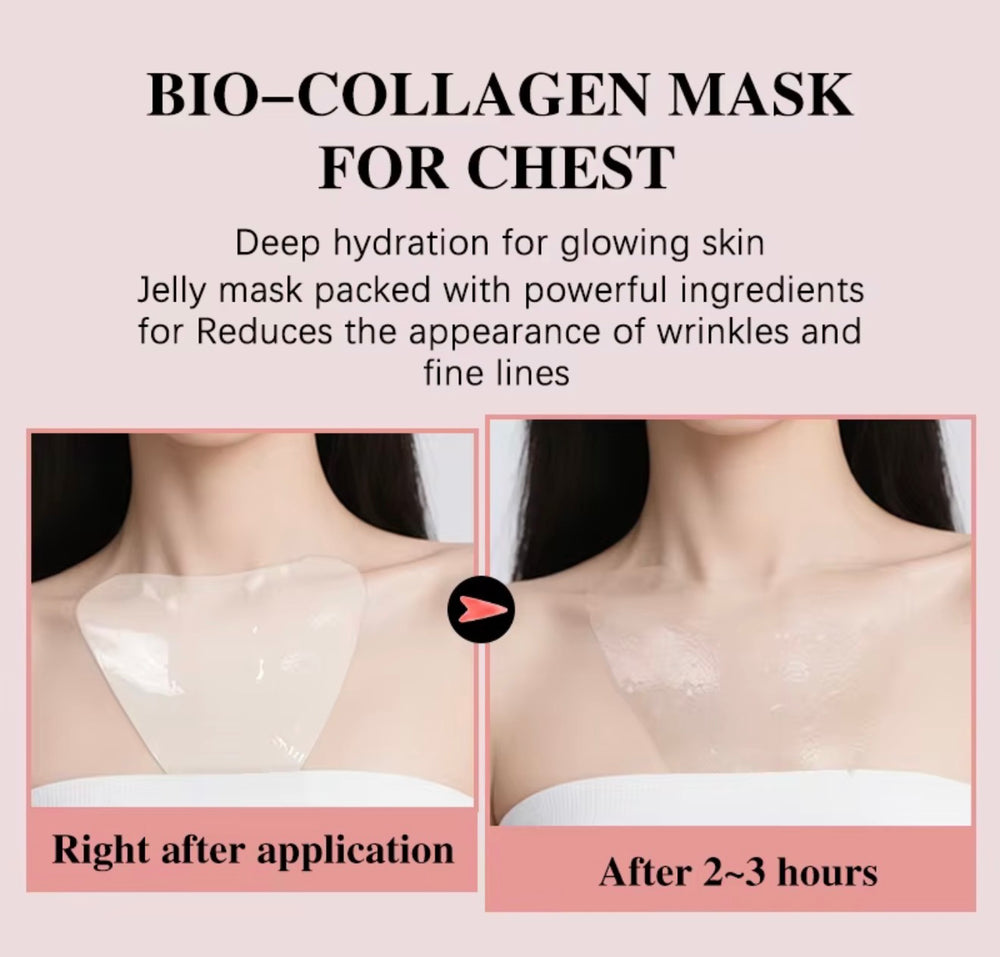 Bio-collagen chest mask before and after wear