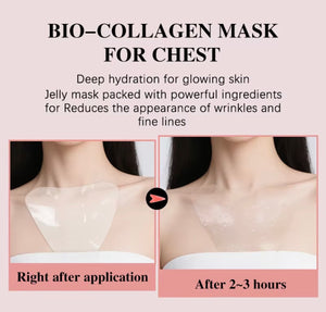 Bio-collagen chest mask before and after wear