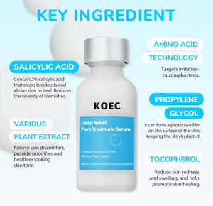 Deep Relief Pore Treatment Serum – 2% Salicylic Acid Acne & Pore Care - Beautivana