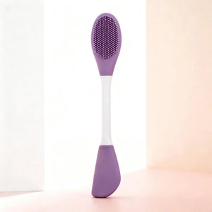Double - Ended Silicone Exfoliating Brush for Gentle Cleansing - Beautivana