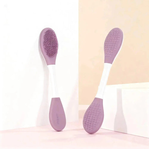 Double - Ended Silicone Exfoliating Brush for Gentle Cleansing - Beautivana