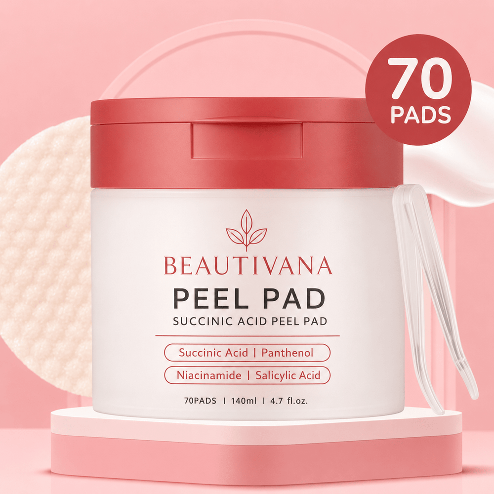 Exfoliating Toner Pads with Succinic Acid, AHA & BHA - Beautivana
