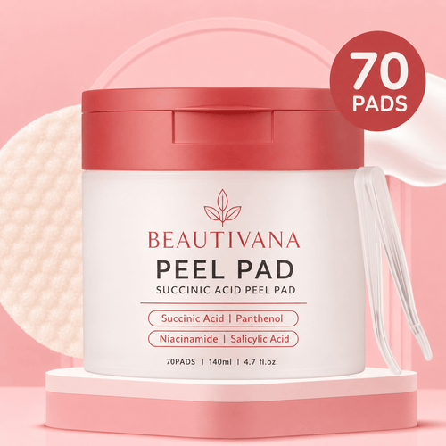 Exfoliating Toner Pads with Succinic Acid, AHA & BHA - Beautivana