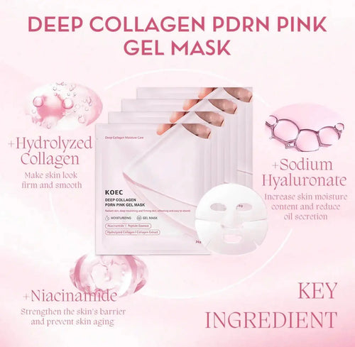 KOEC Collagen Gel Mask PDRN Pink – 4 - Pack for Hydration - Beautivana